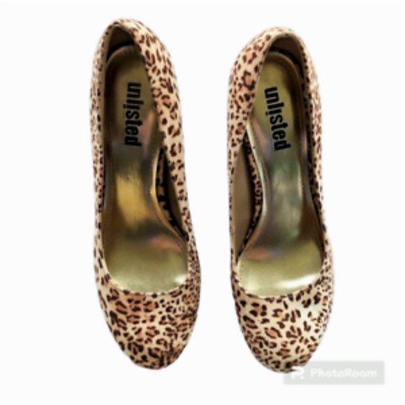 Unlisted File System Leopard Print Pump Platform High Stiletto Heel size 8 Med - Picture 2 of 5